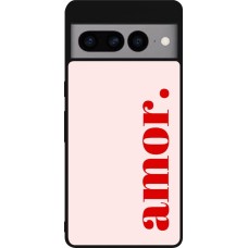 Google Pixel 7 Pro Case Hülle - Silikon schwarz Valentine 2024 amor