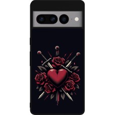 Google Pixel 7 Pro Case Hülle - Silikon schwarz Valentine 2024 gothic love
