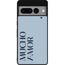 Google Pixel 7 Pro Case Hülle - Silikon schwarz Valentine 2024 mucho amor azul