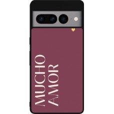 Google Pixel 7 Pro Case Hülle - Silikon schwarz Valentine 2024 mucho amor rosado
