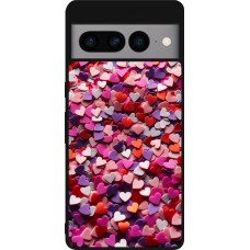 Google Pixel 7 Pro Case Hülle - Silikon schwarz Valentin 2025 Konfetti