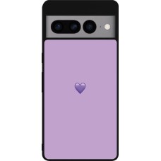 Google Pixel 7 Pro Case Hülle - Silikon schwarz Valentine 2023 purpule single heart