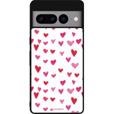 Google Pixel 7 Pro Case Hülle - Silikon schwarz Valentine 2022 Many pink hearts
