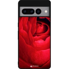 Google Pixel 7 Pro Case Hülle - Silikon schwarz Valentine 2022 Rose
