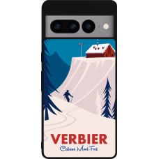 Google Pixel 7 Pro Case Hülle - Silikon schwarz Verbier Cabane Mont-Fort
