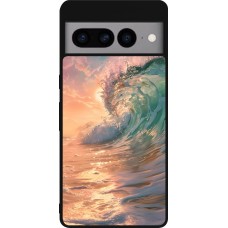 Google Pixel 7 Pro Case Hülle - Silikon schwarz Wave Sunset