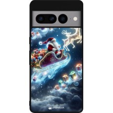 Google Pixel 7 Pro Case Hülle - Silikon schwarz Weihnachten 2023 Verzauberter Weihnachtsmann
