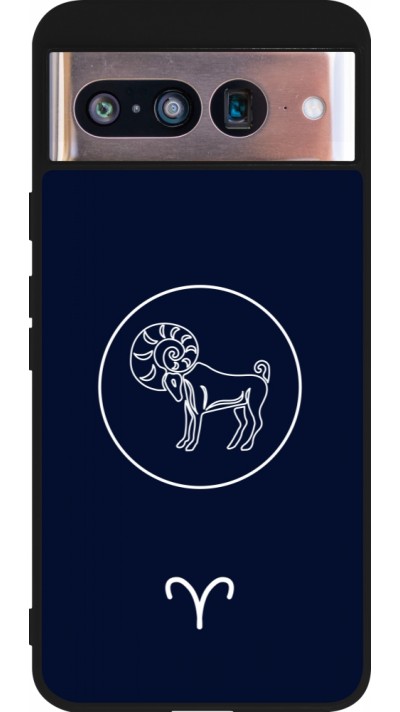 Google Pixel 8 Case Hülle - Silikon schwarz Astrologie Widder
