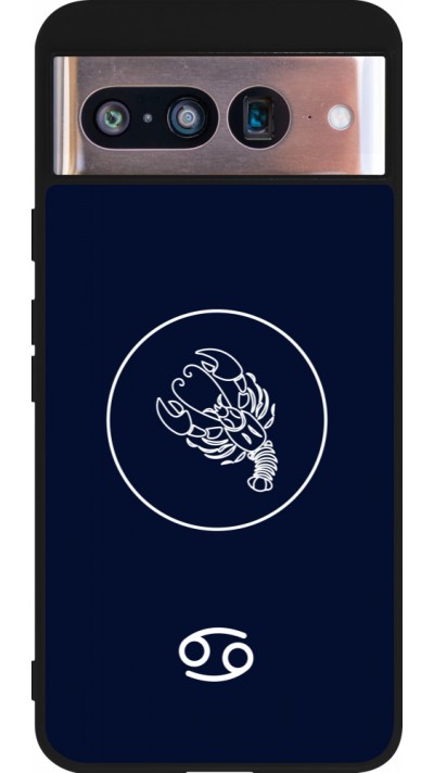 Google Pixel 8 Case Hülle - Silikon schwarz Astrologie Krebs