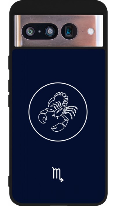 Google Pixel 8 Case Hülle - Silikon schwarz Astrologie Skorpion