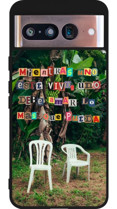 Google Pixel 8 Case Hülle - Silikon schwarz Chairs DTMF