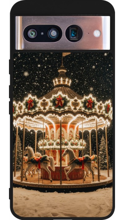 Google Pixel 8 Case Hülle - Silikon schwarz Christmas 25 Carousel