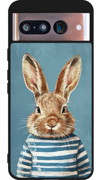 Google Pixel 8 Case Hülle - Silikon schwarz Easter 2026 Rabbit navy