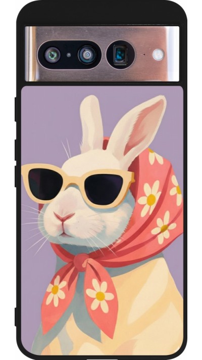 Google Pixel 8 Case Hülle - Silikon schwarz Easter 2026 Rabbit with scarf