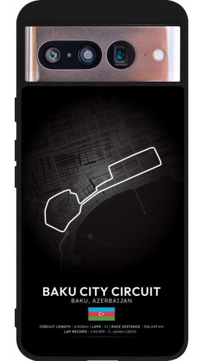 Google Pixel 8 Case Hülle - Silikon schwarz F1 Track 2025 Azerbaijan
