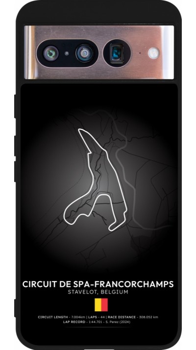 Google Pixel 8 Case Hülle - Silikon schwarz F1 Track 2025 Belgium