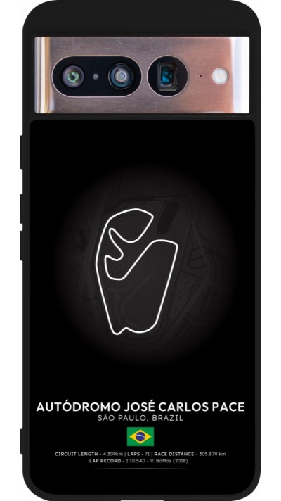 Google Pixel 8 Case Hülle - Silikon schwarz F1 Track 2025 Brazil