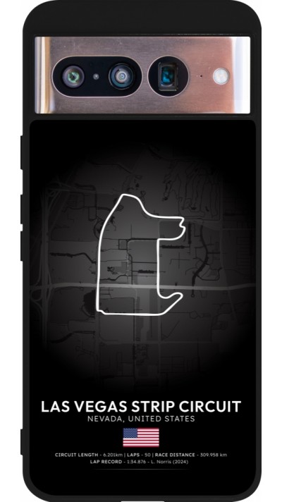Google Pixel 8 Case Hülle - Silikon schwarz F1 Track 2025 Las Vegas