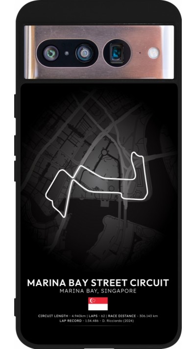 Google Pixel 8 Case Hülle - Silikon schwarz F1 Track 2025 Singapore