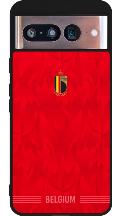 Google Pixel 8 Case Hülle - Silikon schwarz Belgien 2026 personalisierbares Fussballtrikot