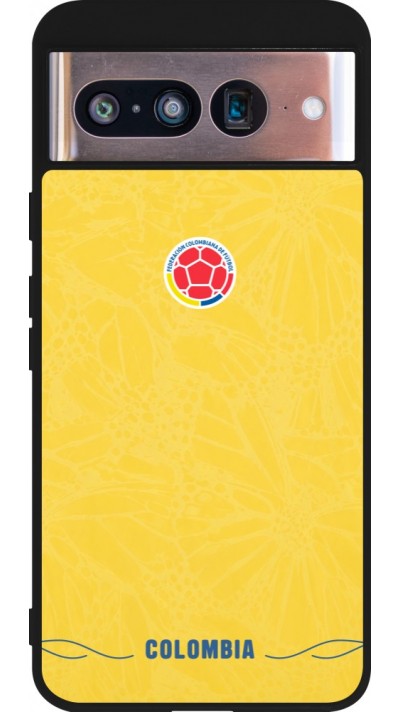 Google Pixel 8 Case Hülle - Silikon schwarz Kolumbien 2026 personalisierbares Fussballtrikot
