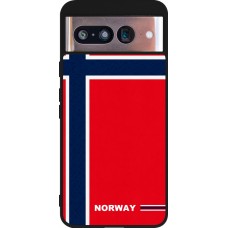 Google Pixel 8 Case Hülle - Silikon schwarz Norwegen 2026 personalisierbares Fussballtrikot