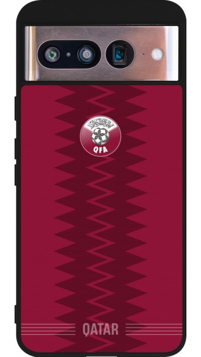 Google Pixel 8 Case Hülle - Silikon schwarz Qatar 2026 personalisierbares Fussballtrikot