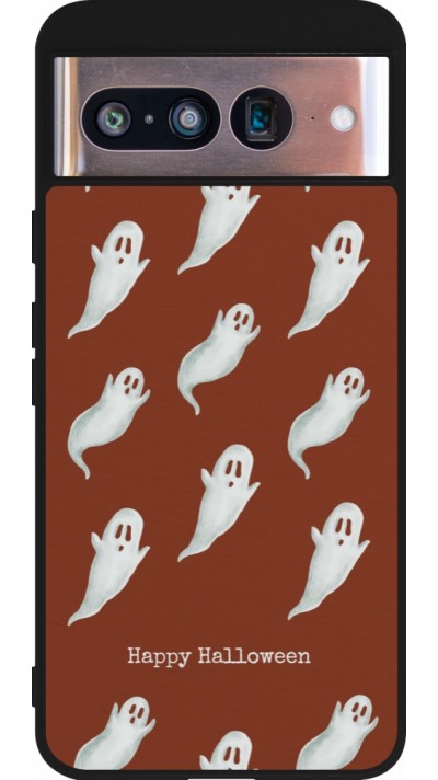 Google Pixel 8 Case Hülle - Silikon schwarz Halloween 2025 Pattern of ghosts