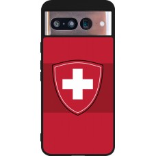Google Pixel 8 Case Hülle - Silikon schwarz Hockey World Championship Ecusson Suisse