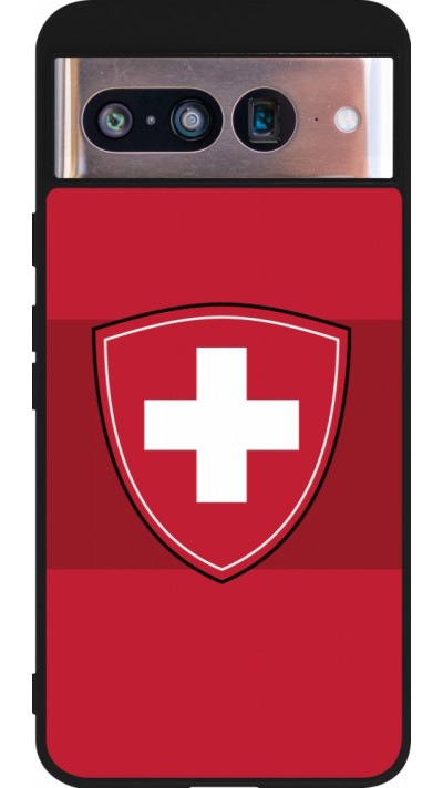 Google Pixel 8 Case Hülle - Silikon schwarz Hockey World Championship Ecusson Suisse