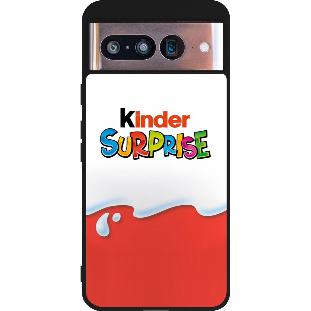 Google Pixel 8 Case Hülle - Silikon schwarz Kinder Surprise