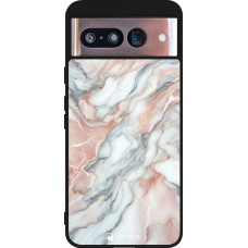 Google Pixel 8 Case Hülle - Silikon schwarz Rosa Leuchtender Marmor