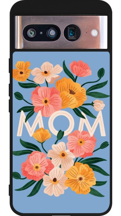 Google Pixel 8 Case Hülle - Silikon schwarz Mom 2026 Flowers