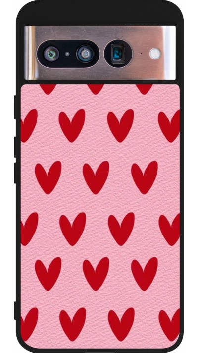 Google Pixel 8 Case Hülle - Silikon schwarz Saint Valentines Day 26 Pattern heart