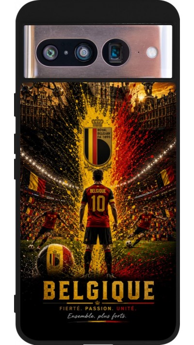 Google Pixel 8 Case Hülle - Silikon schwarz Fussball Belgien splash 2026