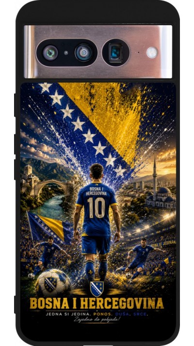 Google Pixel 8 Case Hülle - Silikon schwarz Fussball Bosnien und Herzegowina splash 2026
