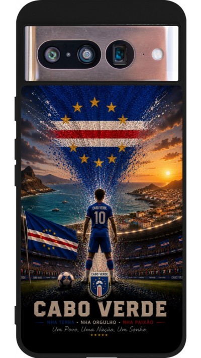Google Pixel 8 Case Hülle - Silikon schwarz Fussball Kap Verde splash 2026