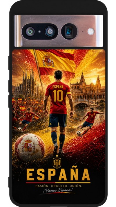 Google Pixel 8 Case Hülle - Silikon schwarz Fussball Espanien splash 2026