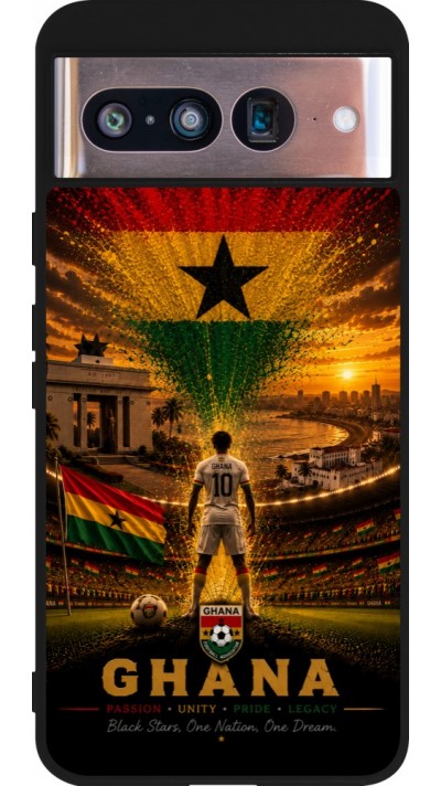 Google Pixel 8 Case Hülle - Silikon schwarz Fussball Ghana splash 2026