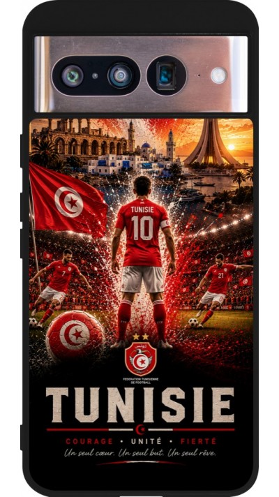 Google Pixel 8 Case Hülle - Silikon schwarz Fussball Tunesien splash 2026