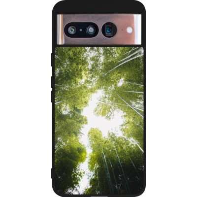 Google Pixel 8 Case Hülle - Silikon schwarz Spring 23 forest blue sky