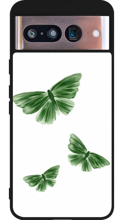 Google Pixel 8 Case Hülle - Silikon schwarz Butterflies 2026