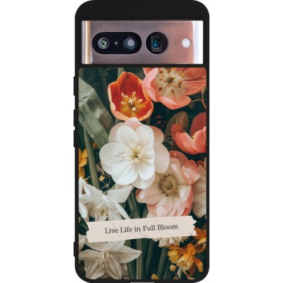 Google Pixel 8 Case Hülle - Silikon schwarz Full Bloom Spring 2026