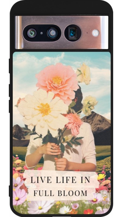 Google Pixel 8 Case Hülle - Silikon schwarz Live life in full moon 2026