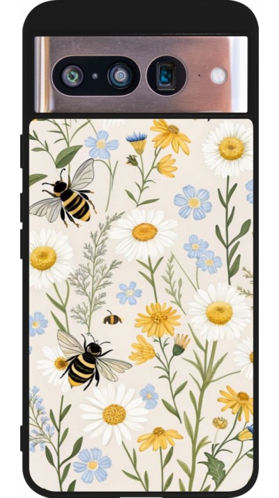 Google Pixel 8 Case Hülle - Silikon schwarz Pattern bees 2026