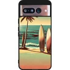 Google Pixel 8 Case Hülle - Silikon schwarz Surf Paradise
