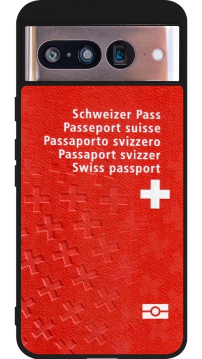 Google Pixel 8 Case Hülle - Silikon schwarz Swiss Passport