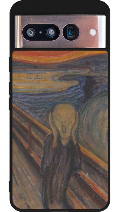 Coque Google Pixel 8 - Silicone rigide noir Tableau art - Le Cri - Edvard Munch