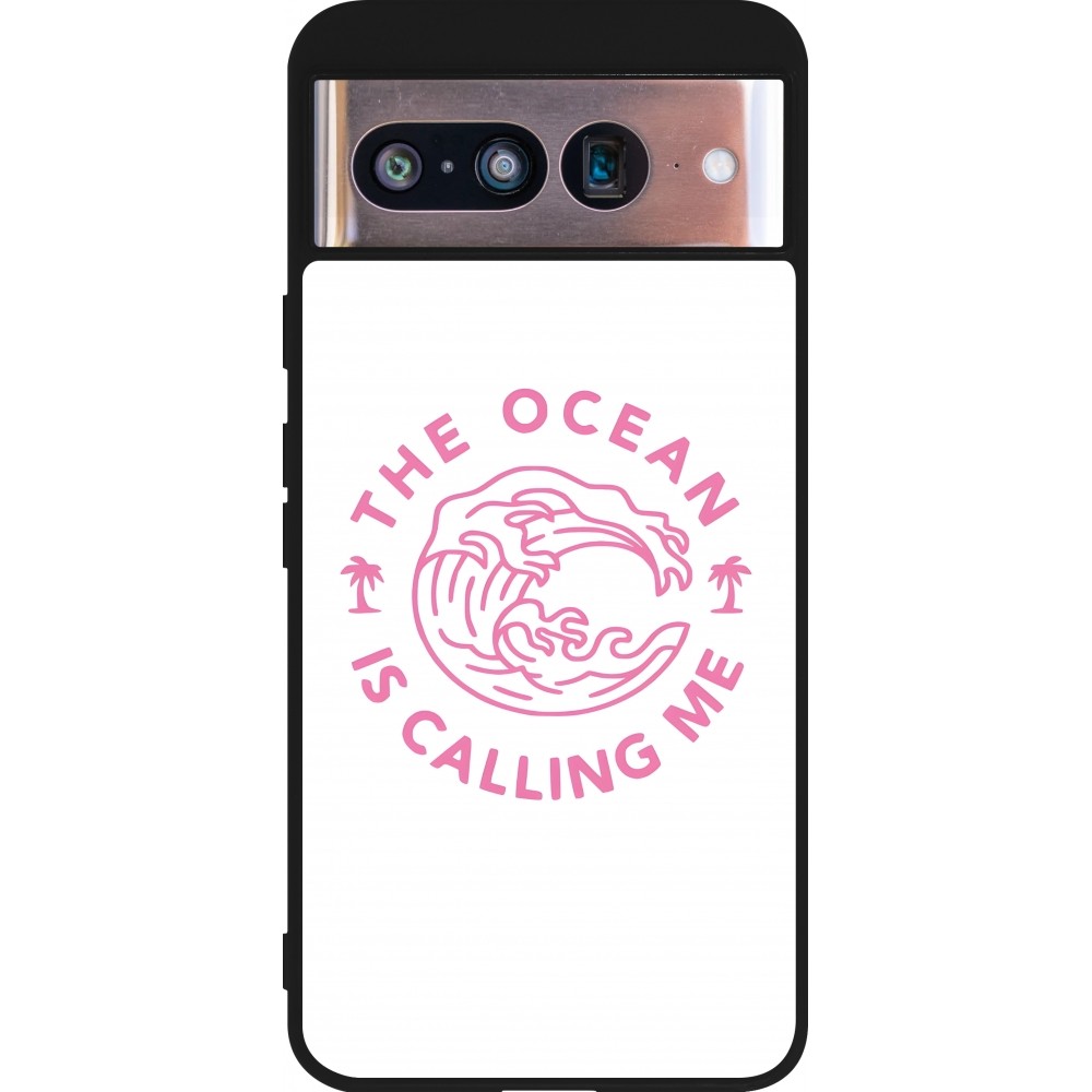 Google Pixel 8 Case Hülle - Silikon schwarz The Ocean is calling me