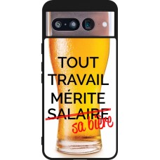 Google Pixel 8 Case Hülle - Silikon schwarz Tout travail mérite sa bière